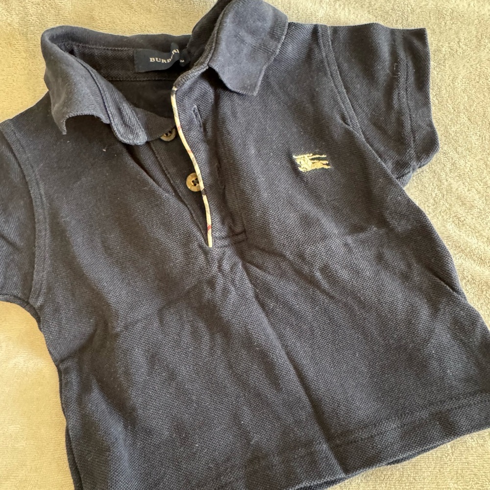 Burberry polo size 6m navy.